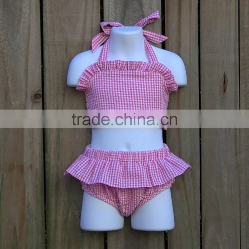 Summer time classical pure color baby girl's swimsuit two piece fashion swimsuit