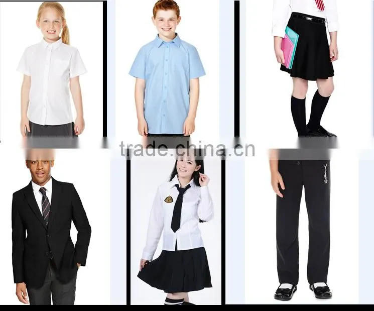 China school uniform design 100% cotton factory blue polo shirts