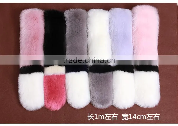 Colored Long Large Faux Fur Scarf Imitated Fox Fur Cape Winter Warm Fur Scarf