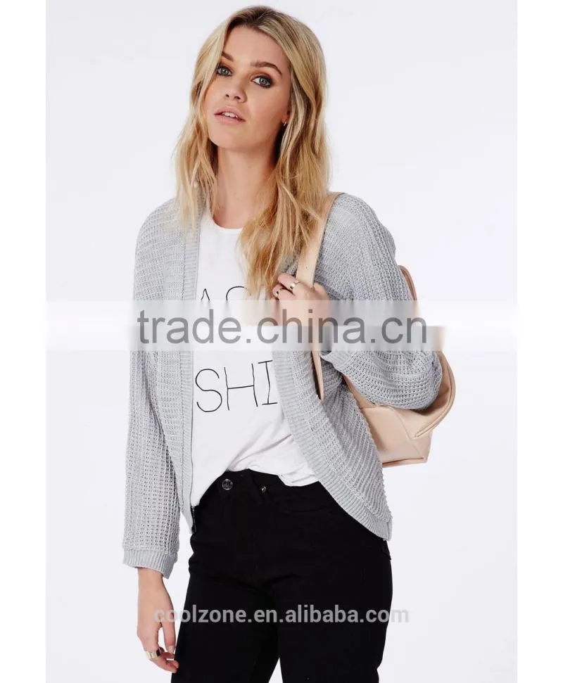 Loose fit long sleeve high quality cardigan Lady blouse