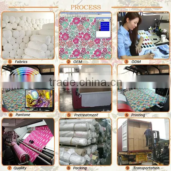 Customize Flower Digital Printed Cotton Denim Fabric