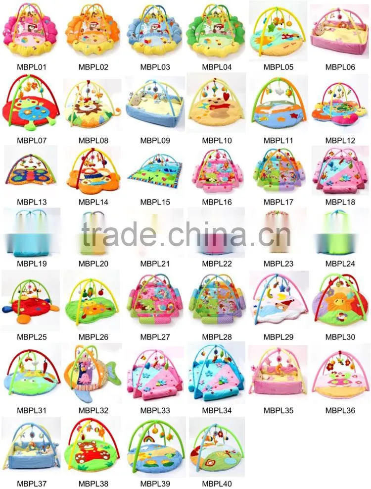 Wholesale non-toxic lion style musical gym baby kids play mat with hanging toys M5082203