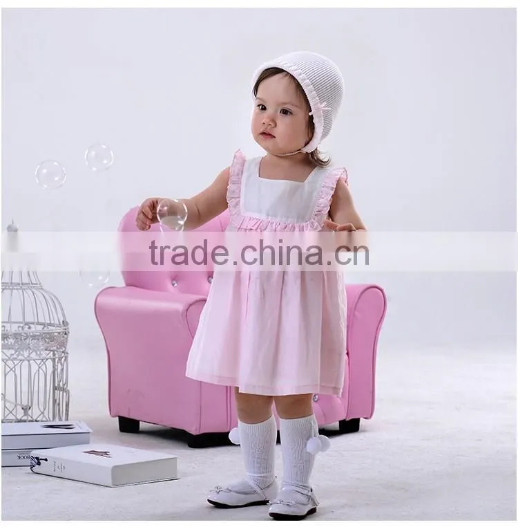 Wholesale child clothing baby girls dress designs picture of sleeveless cotton baby dress