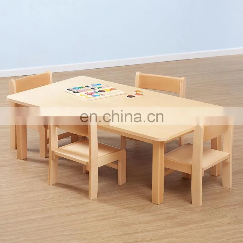 Hot sell preschool furniture wooden children table kindergarten table chair