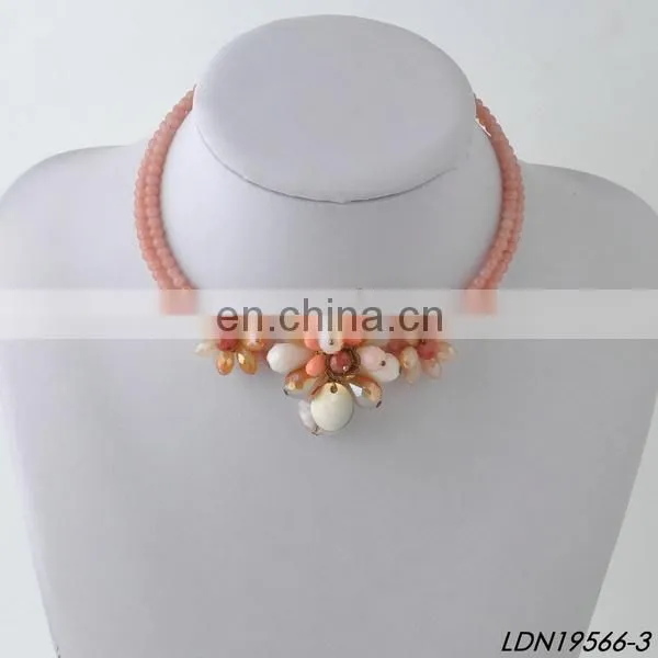 Beaded Choker Necklace with Flower