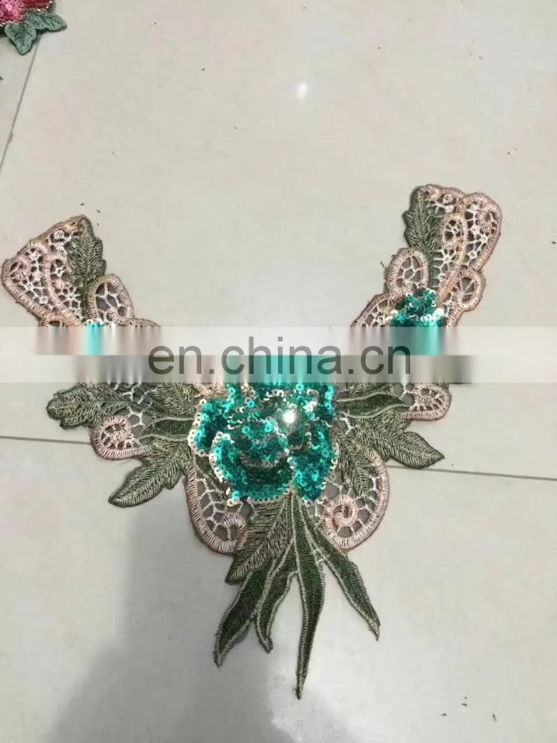 wholesale new deisgn popular flower embroidery sequin collar