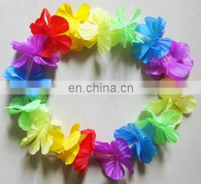 Christmas party flashing garland led light wreath hawaii led lei colored led garland