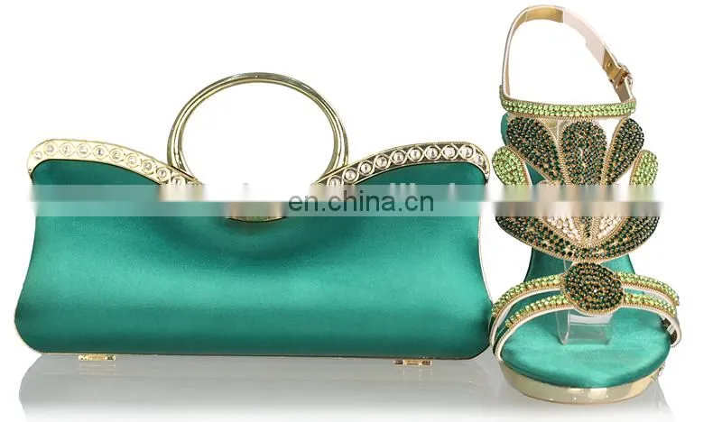Hot selling green heels bridal shoes
