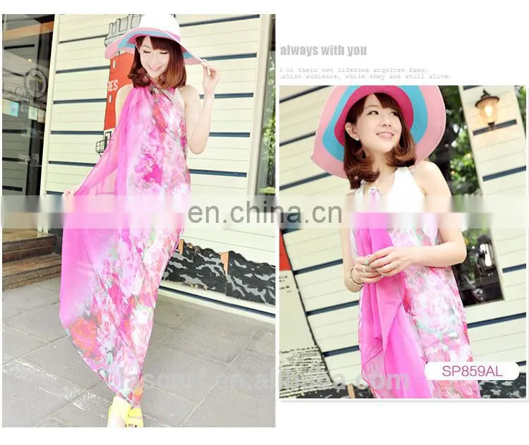 2015fashion style newest high quality silk crepe georgette digital printing scarfs(SP859L)