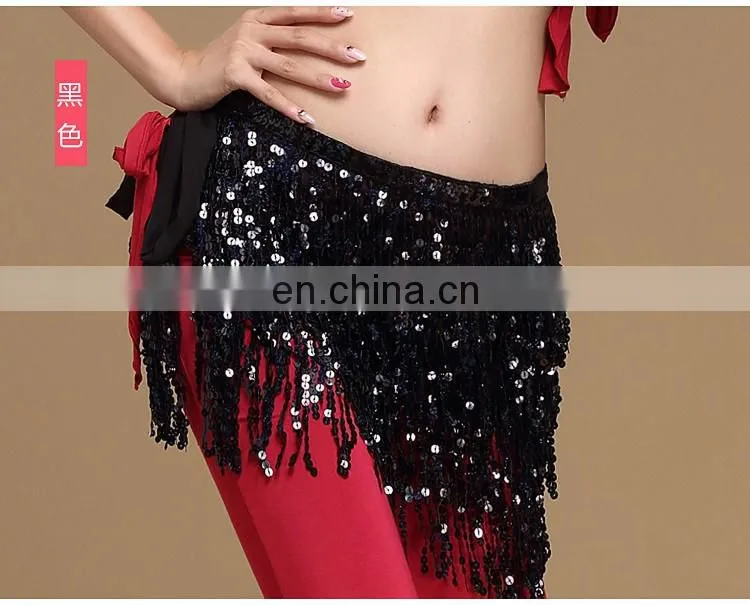 Y-2059 Indian Multy color sequins tassel belly dance hip scarf