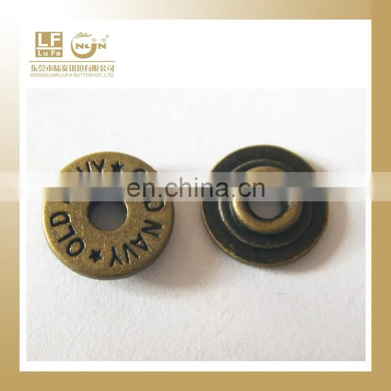 custom metal jeans denim rivet,diverse jeans rivets with LOGO