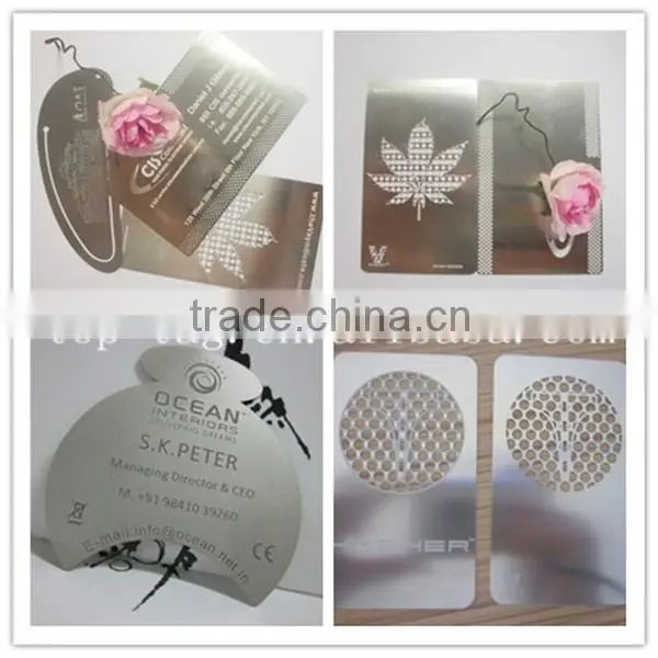 Letter Theme OEM Black Stainless Steel Metal Card For Business