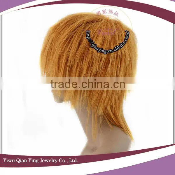 good quality synthetic coaplay brown short male wig