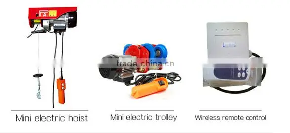 PA Mini Wire Rope Electric hoist 110v with Remote Control