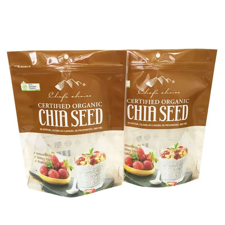 Digital Print Eco Friendly Food Grade Stand Up Pouch Bag For Nuts Packaging Bags