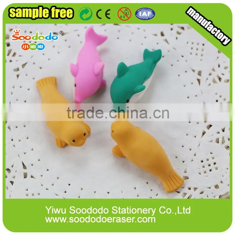 3D cut dog and bear shaped eraser blister card packing