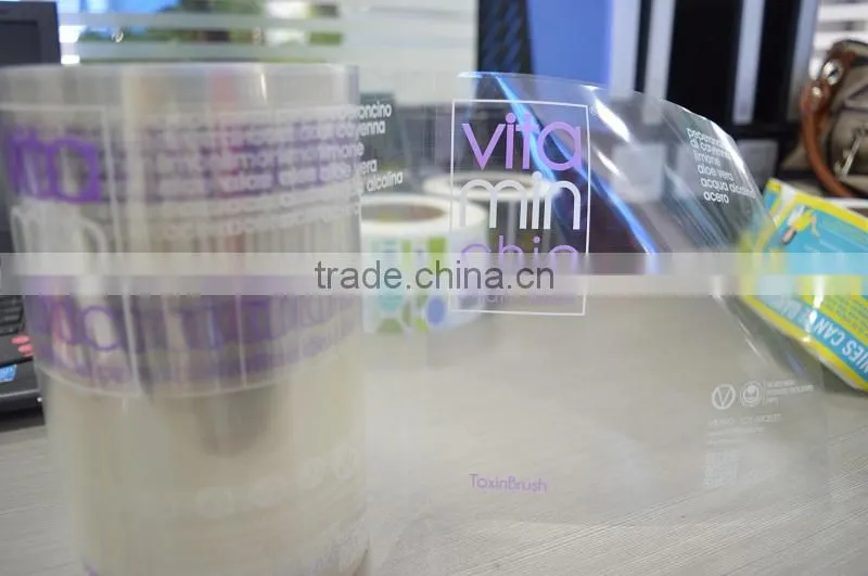 Transparent cear hologram decals label sticker for juice