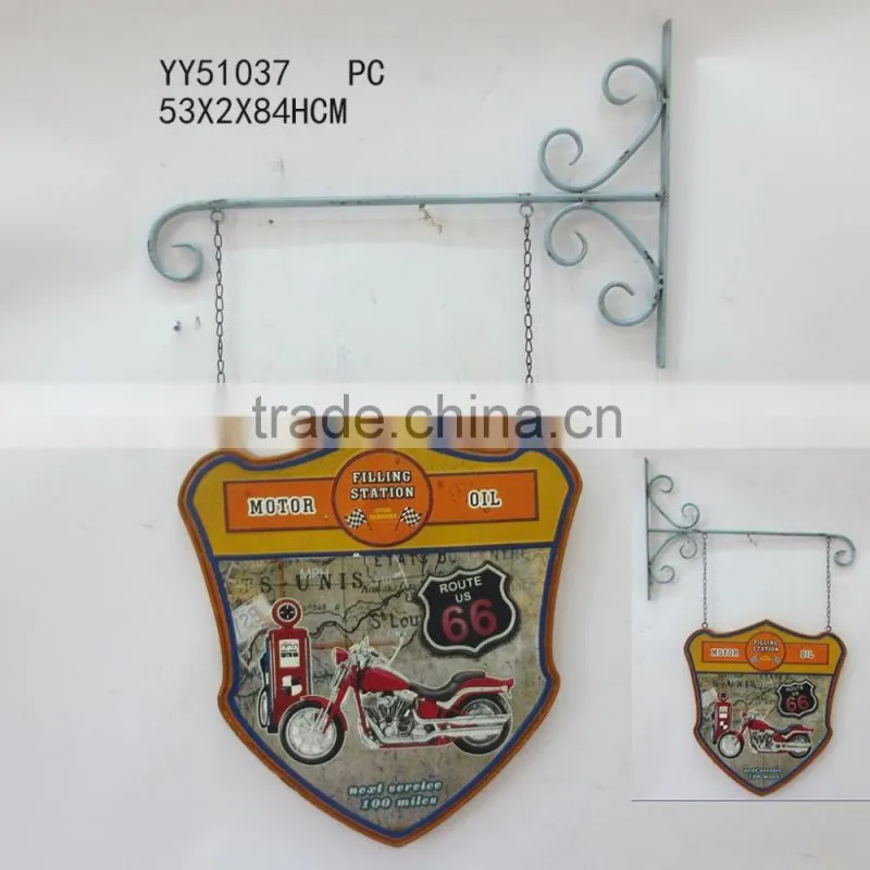 Custom printing antique embossed car tin sign wall hanger , tin advising plaque, vintage hanger tin plate