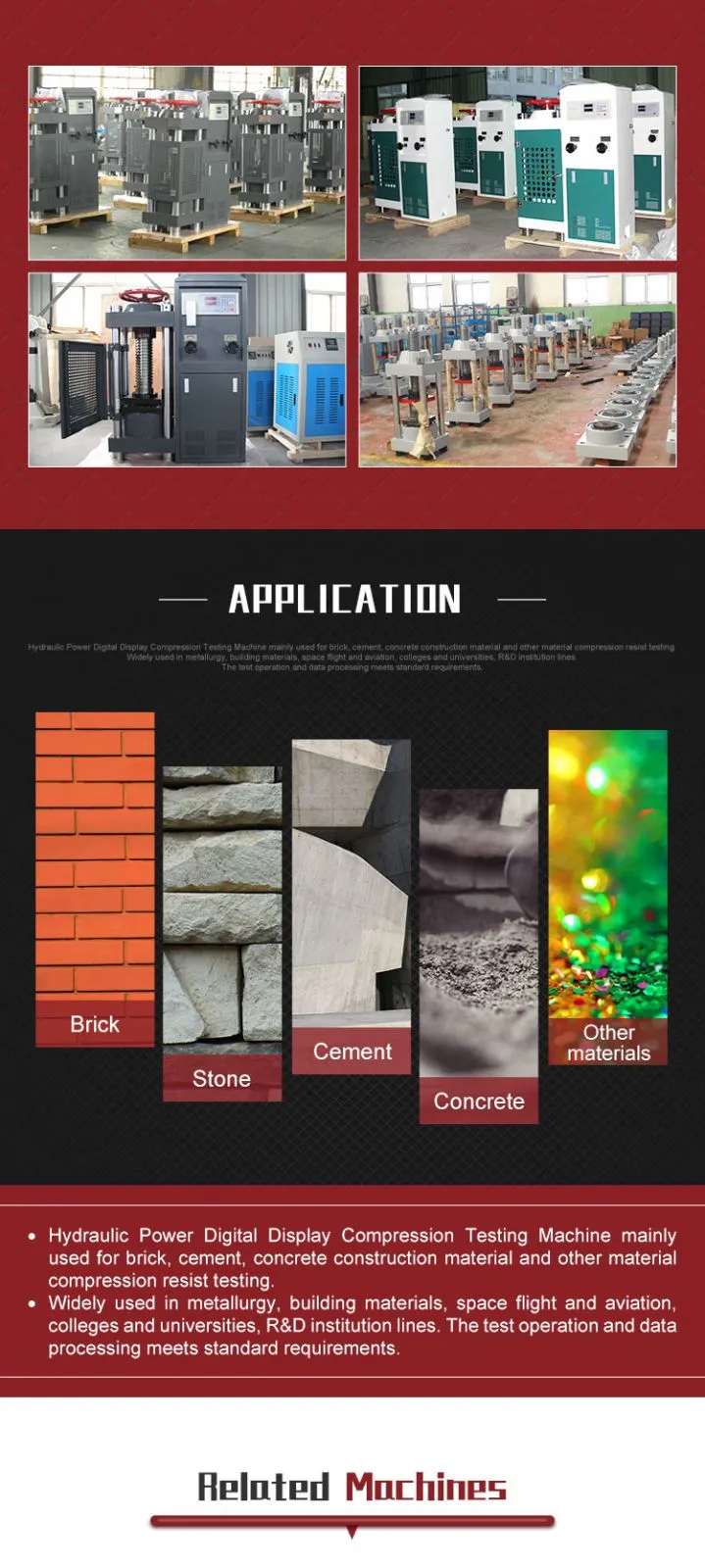 New Design Microcomputer Tester China Compression Testing Concrete Compressive Strength Machine