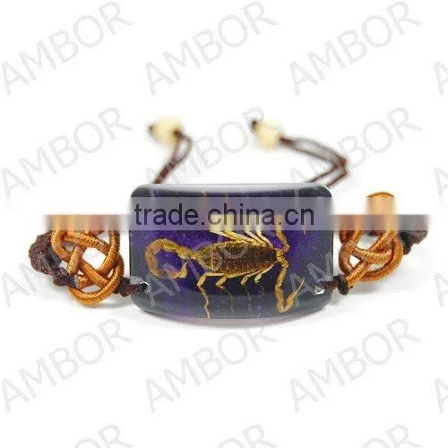 Wholesale real flower insect inserted 2015 fashion bracelet