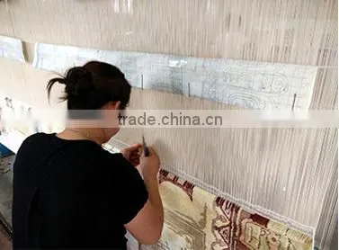 handmade double knots wool and silk apartment corridor carpet