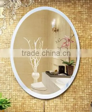 modern metal framed round shaped wall hanging decorative bathroom mirror