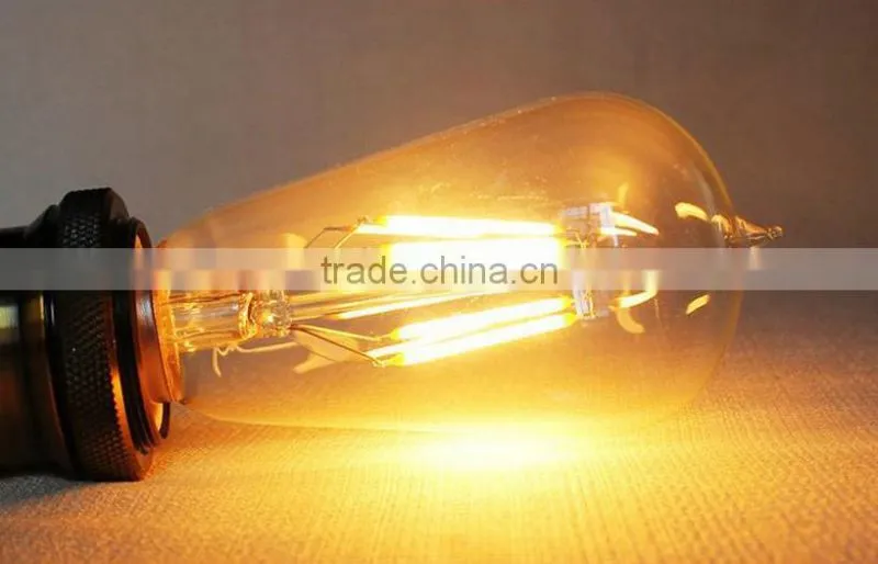 ST64 E27 Base LED Filament Light Bulb 4W 6W LED Filament Bulb Light