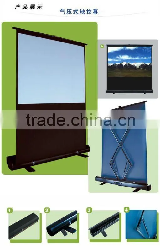 Aluminum case Portable floor up screen (60"-100")
