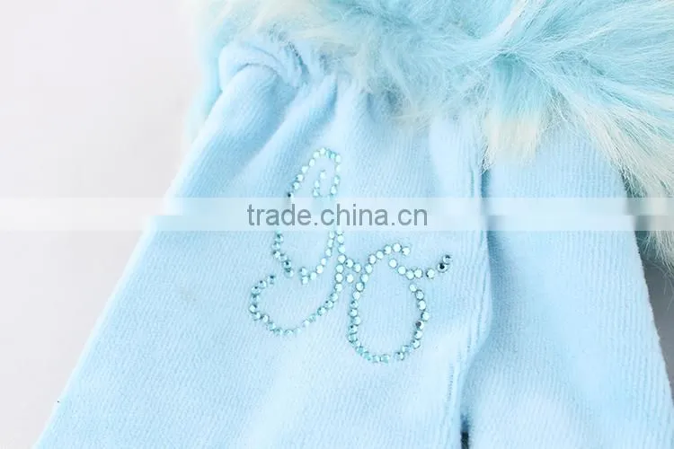 2015 Kids Winter Keep Warm Gloves Girl Pretty Halt Top Lint Gloves IN Different Colors