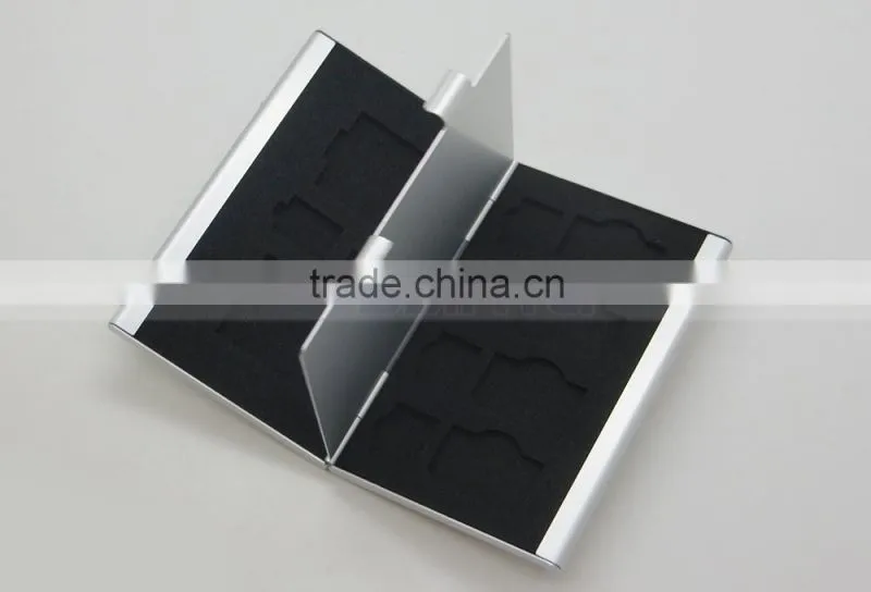 Aluminium Alloy EVA Sponge Memory Card Storage Box Protecter Case 2x for SD card, 2x TF Card, 4x SIM Card 4x Micro SIM Card