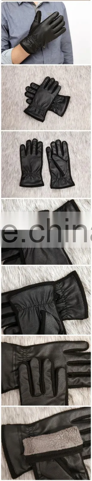 Buckskins leather gloves, fall and winter warm velvet fashion line cycling gloves, Full finger cycling gloves
