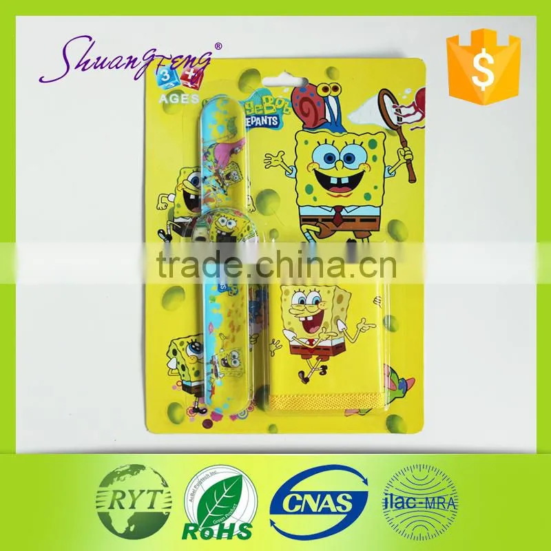 popular china supplier PVC kids snap watch with wallet suit