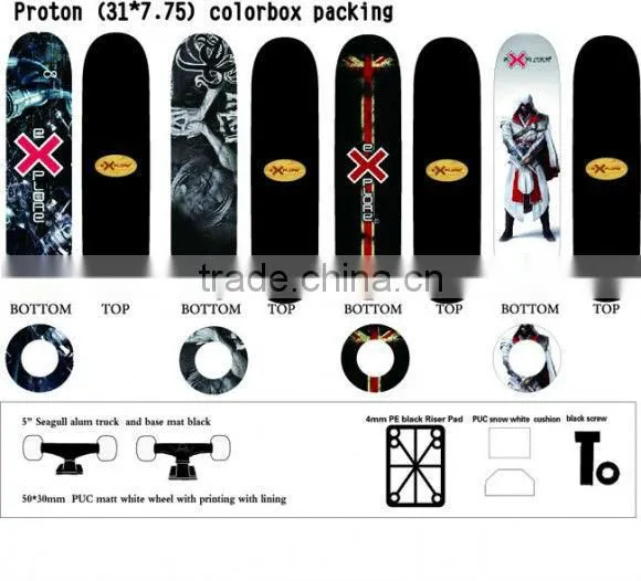 9 layer Chinese Maple Wooden Skateboard(CE OEM Design)