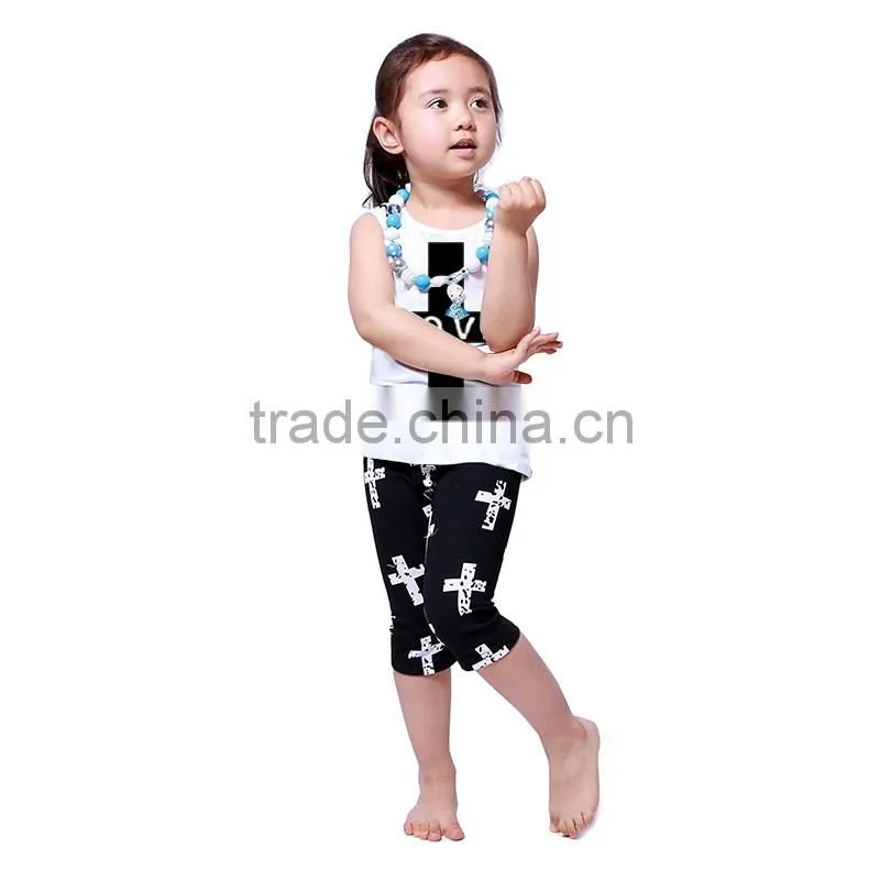 2016 Factory Sale Organic Cotton Apparel Baby Crucifix Outfits Kids Clothing Company