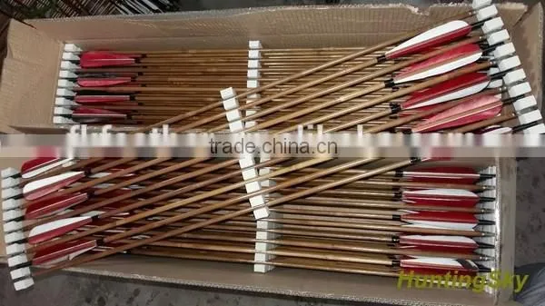 Wholesale Archery Indonesian Wood Arrow Barrel Arrow With Turkey Feather For Archery Traditional Bow And Recurve Bow