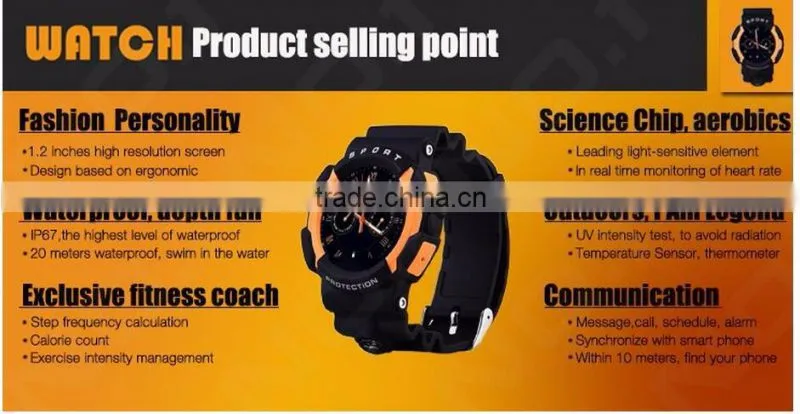 Smart Watch A10 Outdoor Sport SmartWatch with Bluetooth G-sensor Heart Rate Waterproof for Android/iOS Sport SmartWatch