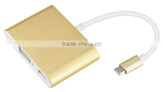usb c hub digital av multiport adapter type c to usb3.0 + vga + type c adapter