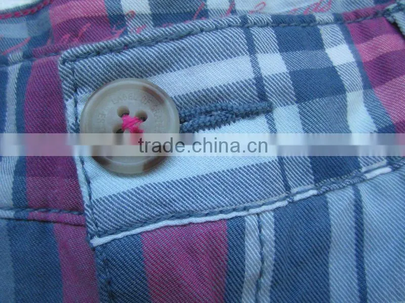 2012 new fashion ladies casual plaid cotton hot shorts