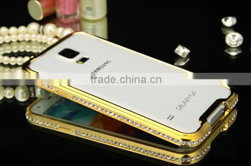 Diamond Slim Metal Aluminum Bumper Buckle Case for Samsung Galaxy S5