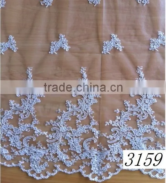 New design ! Nylon cord embroidery fabric for bridal dress