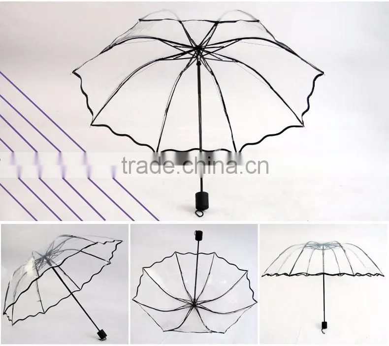 Hot sale ladies fashion 2015 abaya advertising kids child clear transparent umbrella
