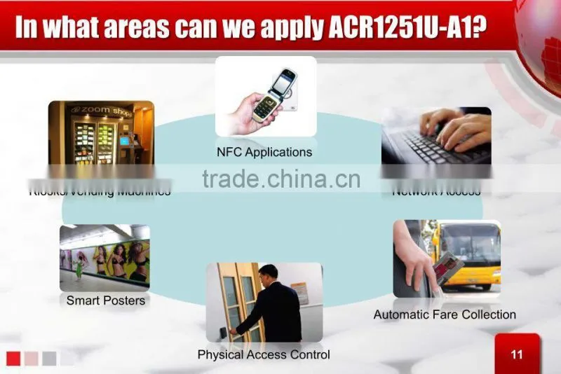 Desktop USB NFC Readers and Writer ACR1251 with SAM Slot Peer-to-Peer P2P offer SDK IC Card NFC Tag Sticker 13.56MHz ISO14443A&B