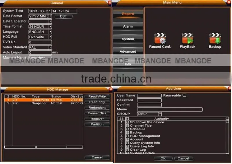 New support 4ch 720P realtime playback 4CH H.264 1080P AHD DVR 1 SATA HDD (MAX 6TB ) HI3521 Chip AHD CCTV DVR Recorder