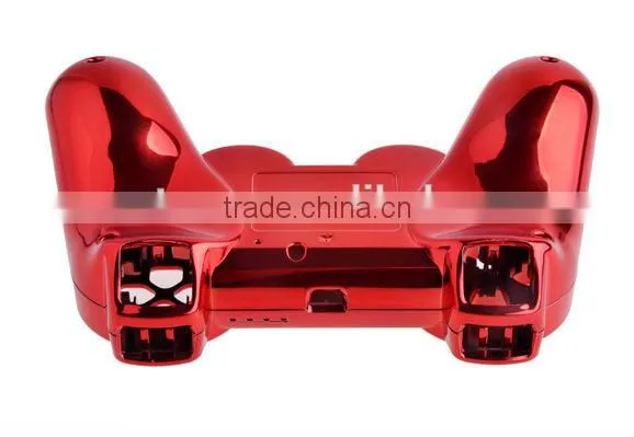 Red Chrome Faceplate for PS3 Wireless Controller Chrome housing for PS3 controller full shell and full set buttons