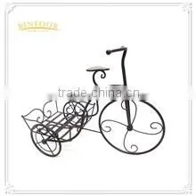 garden bicycle flower pot planter basket sculpture iron metal flower stand