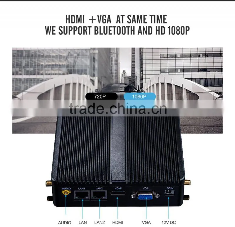 Pentium 3805U MINI PC Dual Lan 2G RAM 64G SSD Haswell Barebone Computer With VGA,Support Msata +2.5inch hdd MINI PC SSD