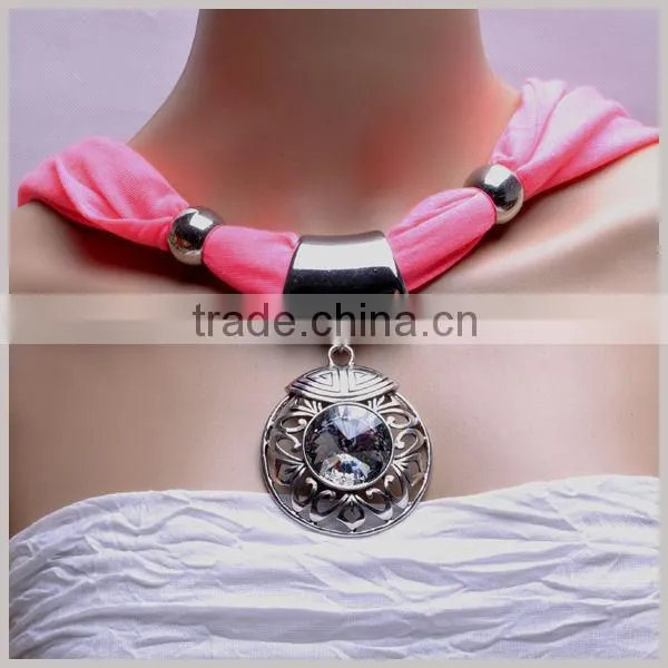 Crystal Diamond Jewelry Pendant Necklace Slide Scarves