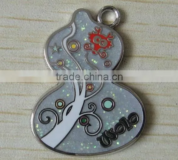 customized metal pendant with filled color