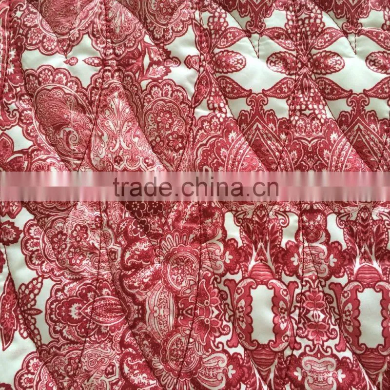 quilting fabric, taffeta printed quilting embroidered fabric,printed quilted jacket fabric
