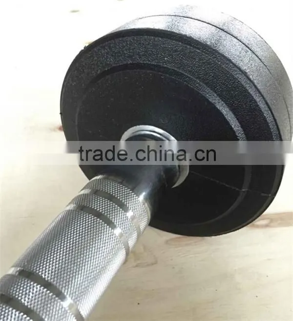 2015 hot sale Deluxe whole shaping Color PU Urethane Dumbbell with Stainless steel plating knurled handle